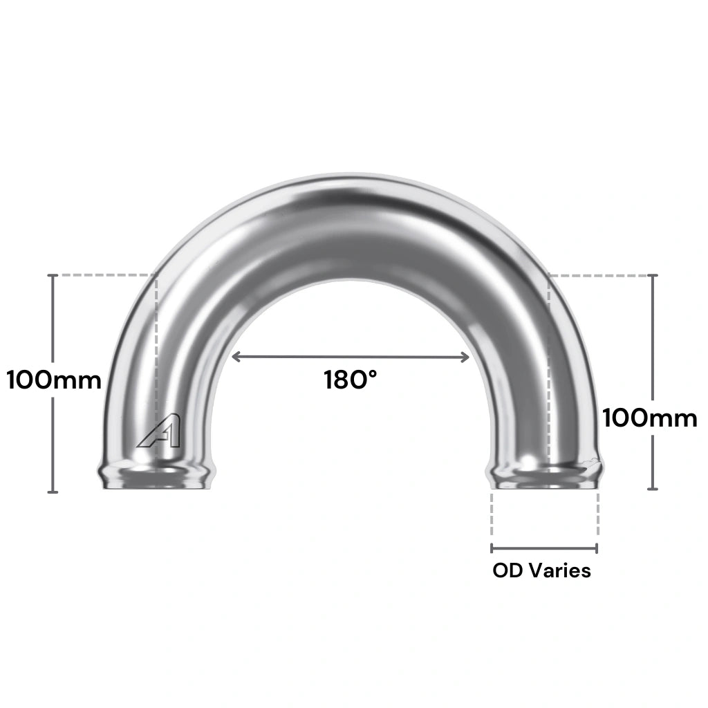 Aluminium 180 Degree Pipe