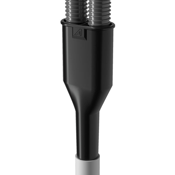 Double Drain Hose Outlet Waste Connector Black
