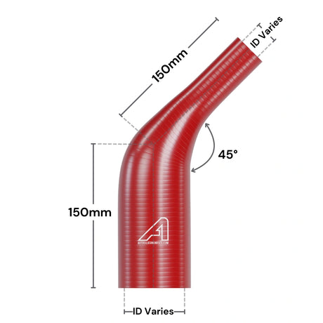 Silicone 45 Degree Reducing Hose